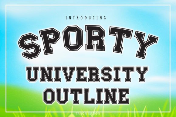 Sporty University Outline: A Versatile Slab Serif Font for Branding Projects